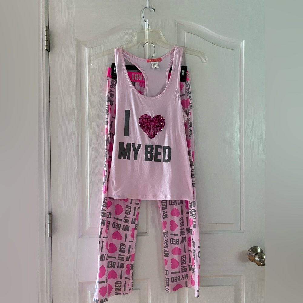 Two piece pink pajama set